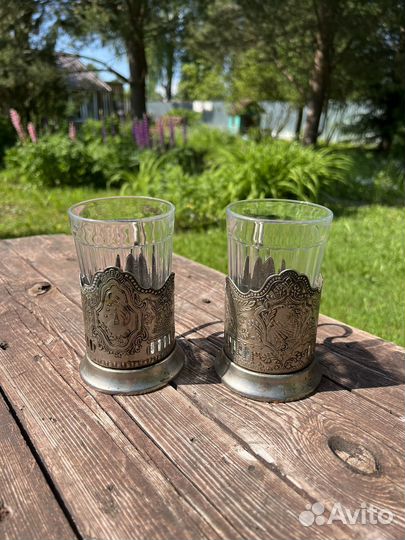 Подстаканник и стакан СССР