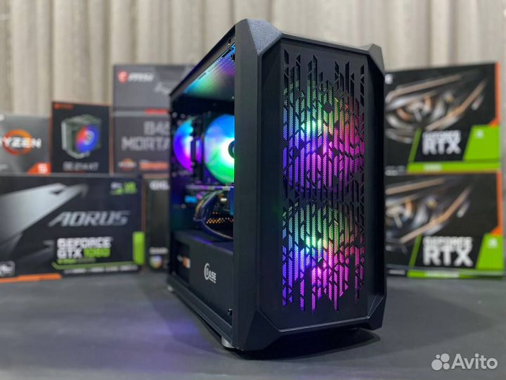 Игровой компьютер + монитор RX580/R5 2600X/16GB