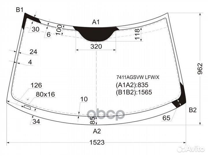 Стекло лобовое saab 9-3 4/5D 02-12 / cadillac B