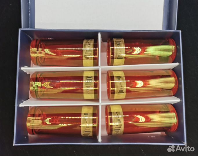 Набор 6-ти стаканов из цветного стекла Италия