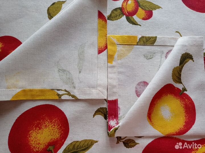 Новая летняя льняная скатерть с 6 салфетками