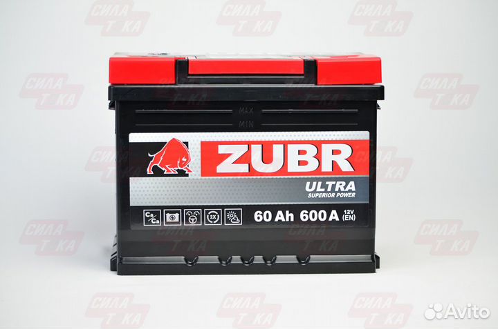 Аккумулятор zubr 60ah 600a