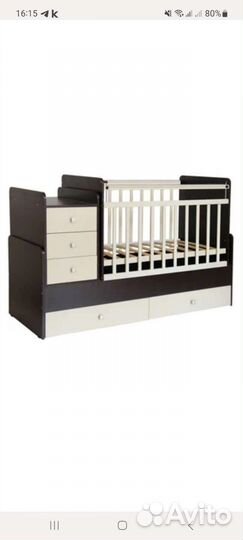 Детская кроватка трансформер с комодом