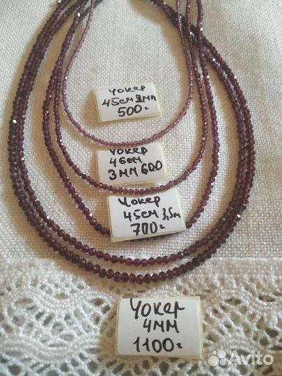 Чокер из граната граненного