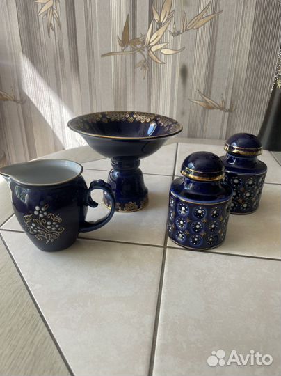 Советская синяя посуда