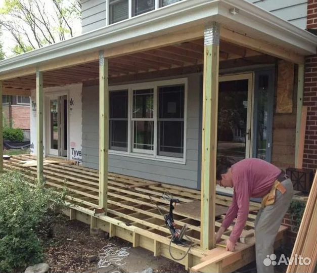 Строительные работы, бригада строителей