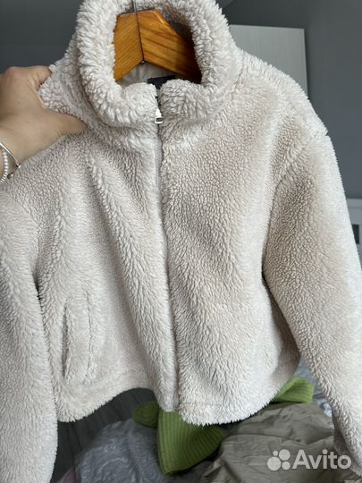 Куртка бомбер тедди плюшевая женская s