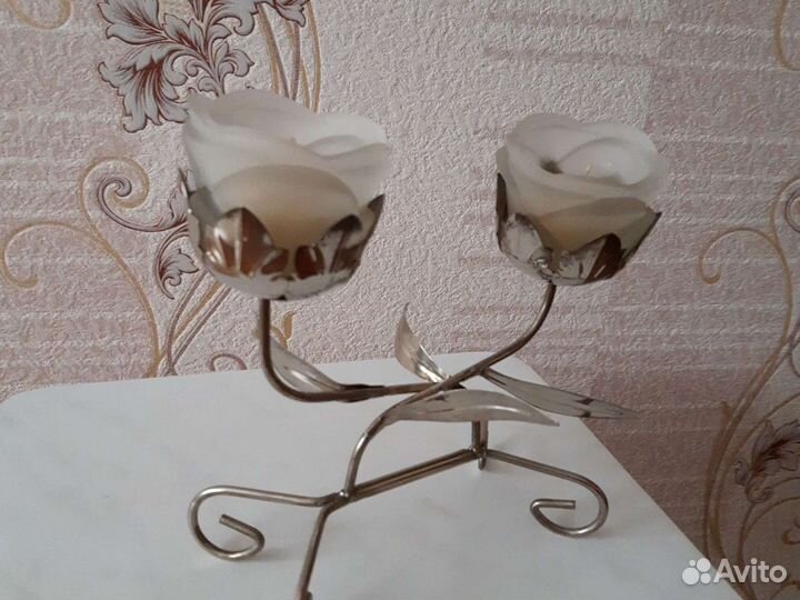 Подсвечник Роза,двухрожковый