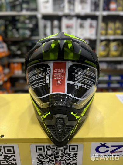 Мотошлем Beon B-600 (Matt Black/Yellow) XL