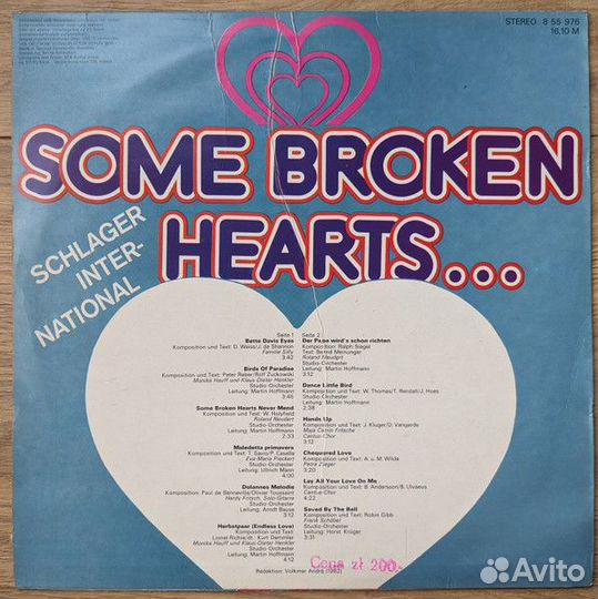 LP.Various – Some Broken Hearts.- Schlager - 1982