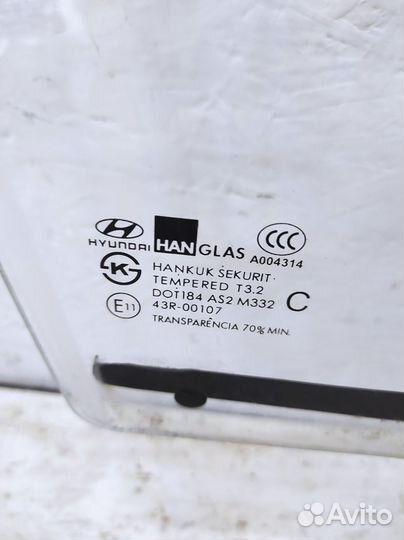 Стекло переднее правое Hyundai Getz