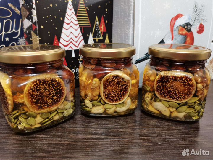 Свежий мед. Орехи в мёду, подарок