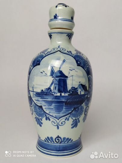 Графин/бутылка. Керамика Delft Blue. Holland.1960