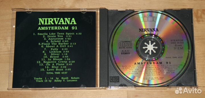 Nirvana - Amsterdam 91 (CD, Европа, 1992)