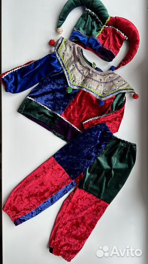 Костюм петрушки скомороха шута и арлекино