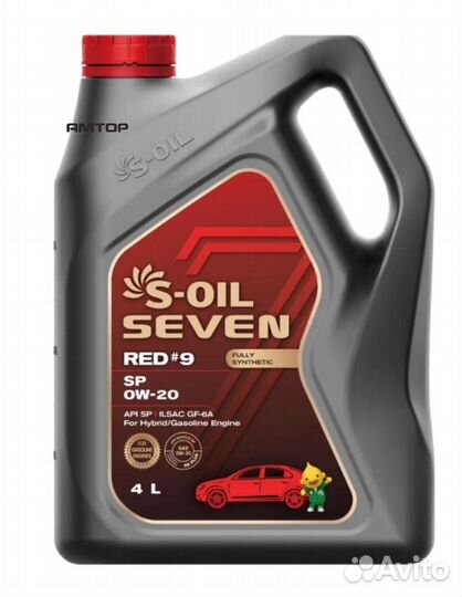 S-OIL E108280 Масло моторное S-OIL RED #9 0W-20 SP