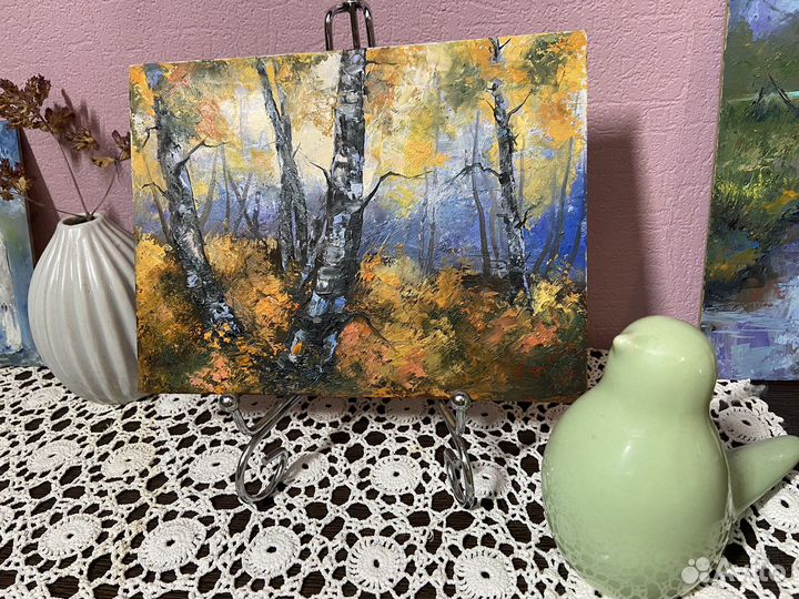 Картина маслом на картоне 15х20 