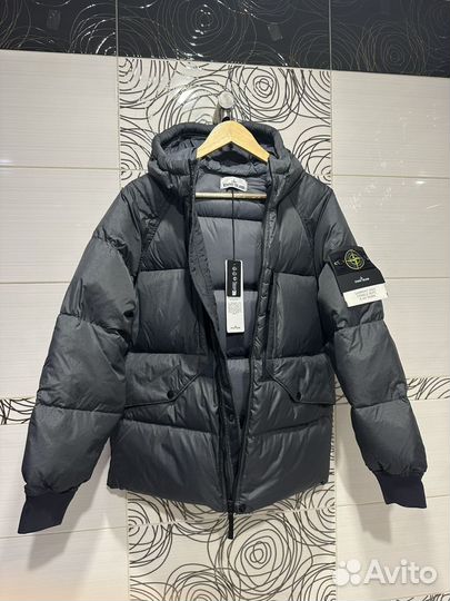 Stone island зимний пуховик crinkle reps оригинал