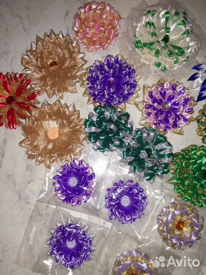 Бантики на резиночках, ручной работы