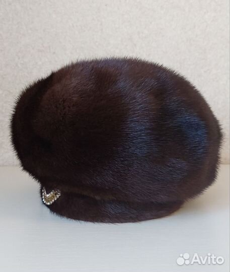 Норковая шапка-берет, женская