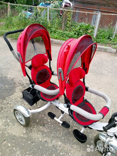 Детский трехколесный велосипед для двойни/погодок