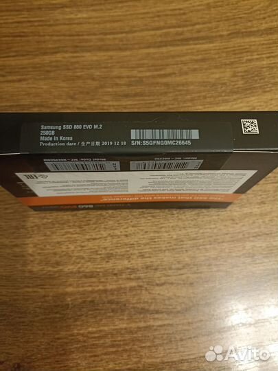 SSD Samsung 860 evo 250Гб M.2 (MZ-N6E250BW)
