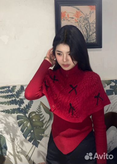 Кофта с пончо y2k в корейском стиле