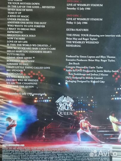 Диск с записью концерта группы queen 1986