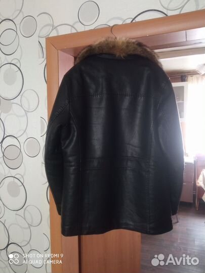 Мужская зимняя куртка эко кожа