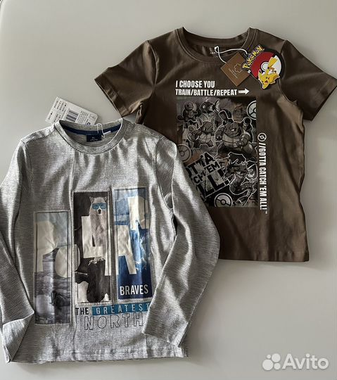 Футболка/лонг новые Name it, Chicco, 122/128
