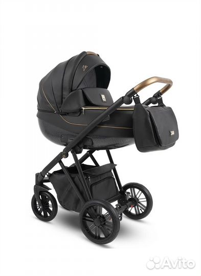 Коляска 3 в 1 Camarelo Zeo Черная экокожа