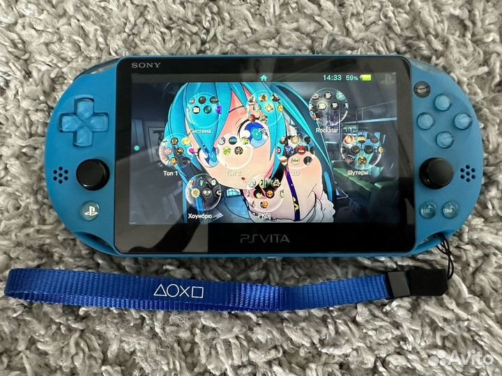 Playstation Vita Slim 128GB Aqua Blue Идеал