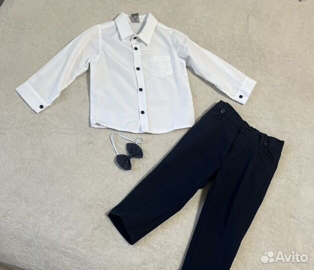 Костюм: рубашка, брюки, бабочка 98-104