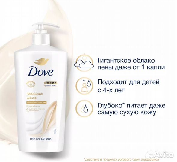 Крем-гель Dove 610 мл новый