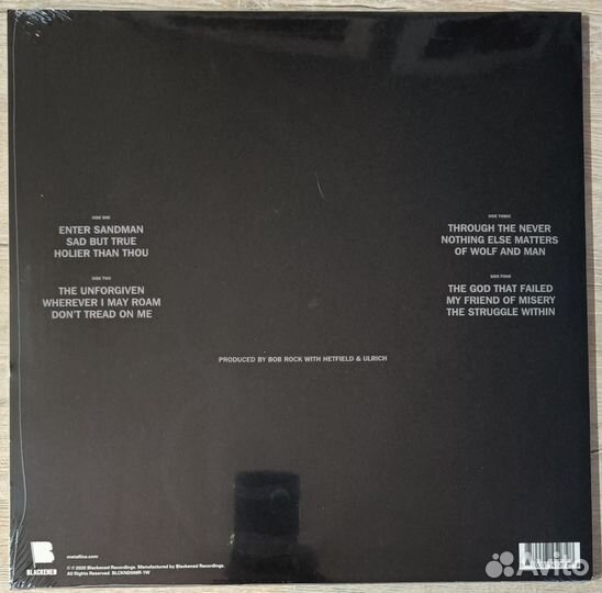 Metallica - Black Album 2LP (цветной винил, США)