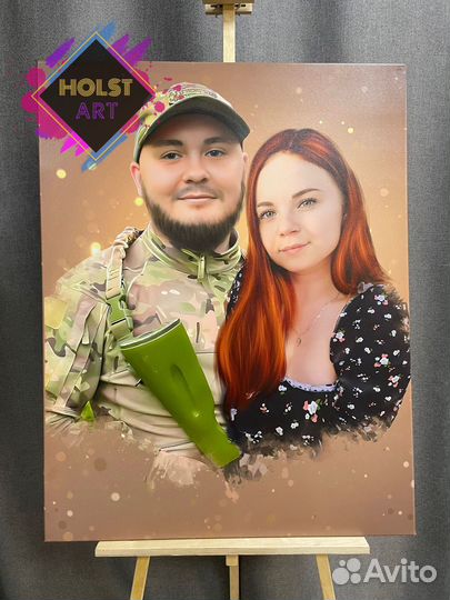 Портрет по фото на холсте