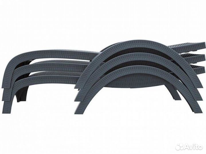 Шезлонг антрацит пластиковый GS 1009