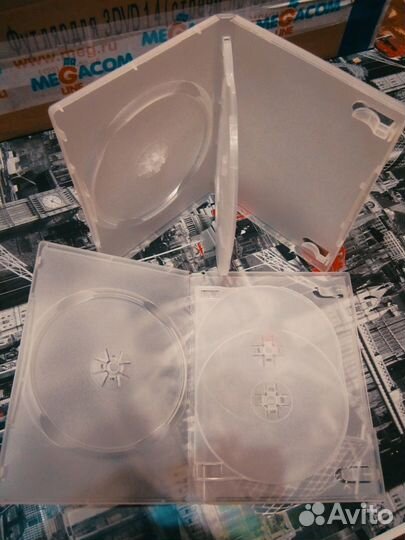 Пластиковый прозрачный бокс для 3 DVD-дисков