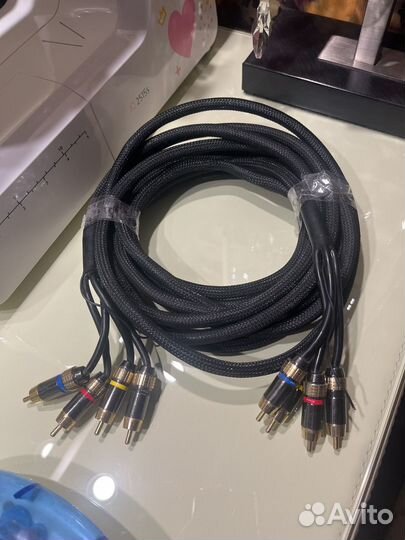 Межблочный кабель 4 rca 5 метров. Kicx