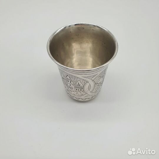 Антикварная серебряная стопка 84 пробы. 1884 год