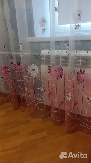 Штора вуалевая с ламбрекеном в детскую