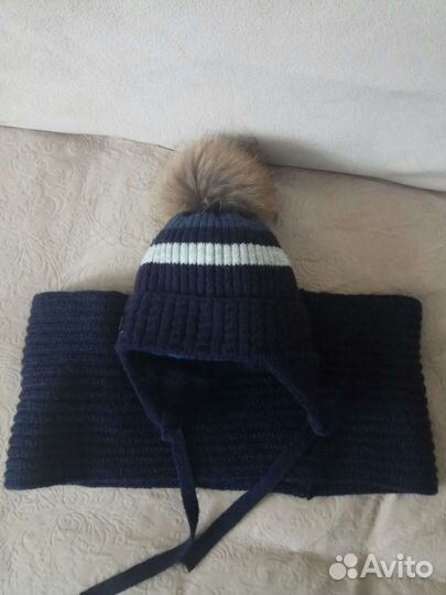 Комплект зимний шапка и снуд