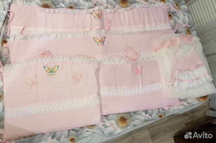 Боотики в кроватку с балдахином+ Постельное белье