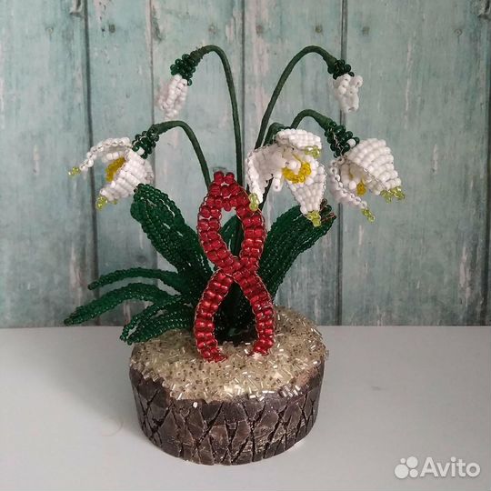 Цветы из бисера. Поделки в садик, школу. Любой 400