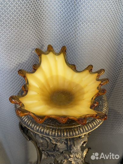 Ваза конфетница СССР цветное стекло