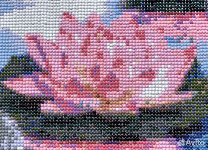 Картина в раме Лотосы (алмазная мозаика)