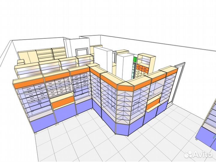 Аптечная Мебель (стеллажи, прилавки)