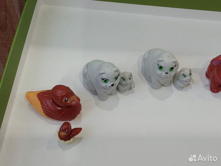 Киндер сюрприз животные с детенышами утка кошка ко