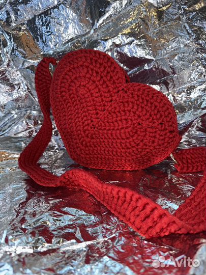Сумка сердце вязаная ручная работа