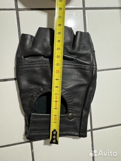 Кожаные перчатки без пальцев (митинки)